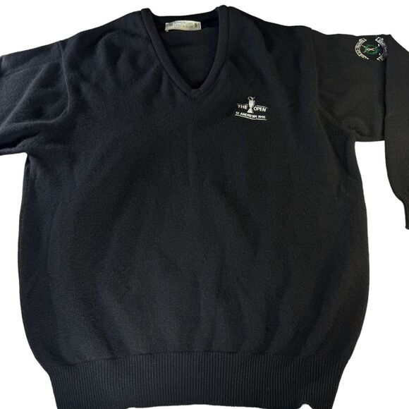 The Saint Andrew’s Links Open Collection Vintage 1995 V Neck Sweater Lambs Wool - Picture 2 of 10